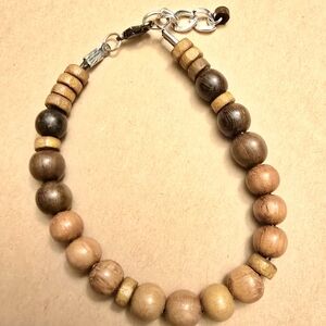 Natural Wood Beaded Bracelet